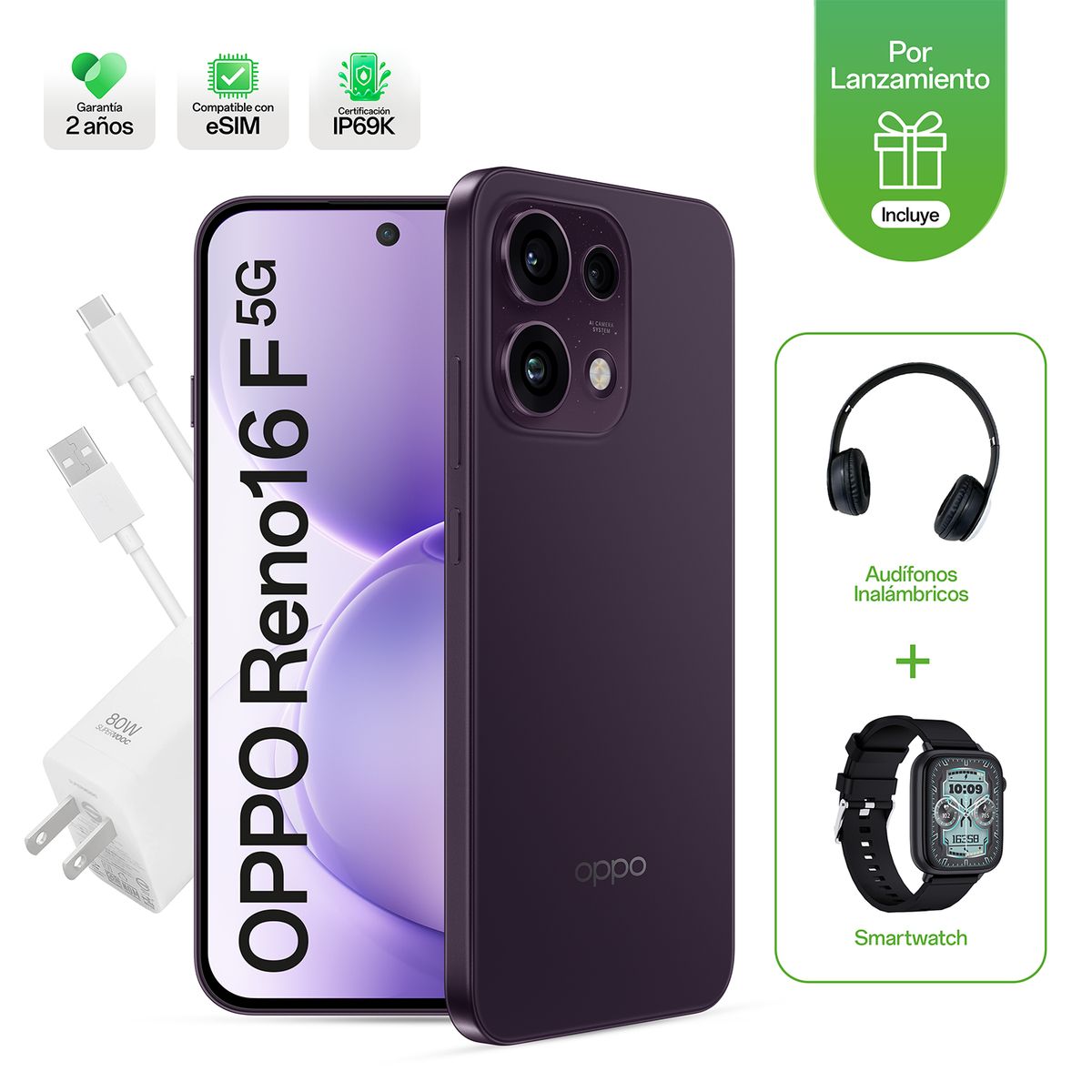 OPPO - RENO16 F 8+256GB VIOLETA + SMA