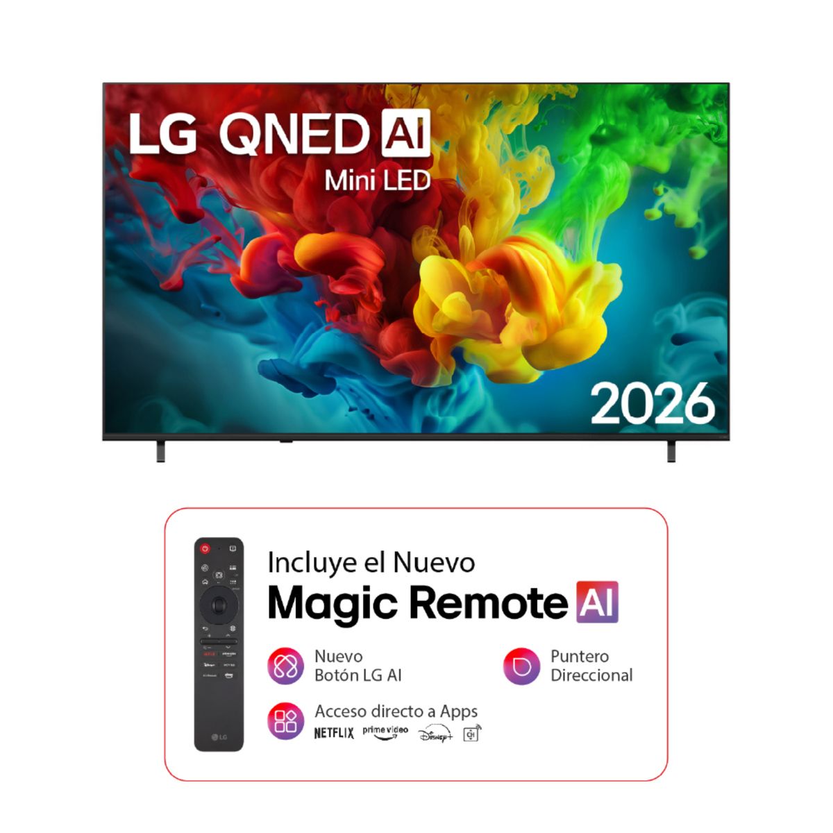 LG - Televisor LG 65" QNED AI Mini LED QNED74 4K Smart TV 2026
