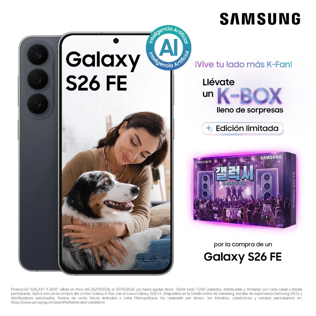 SAMSUNG - S26 FE Graphite 256GB Kpop Pack