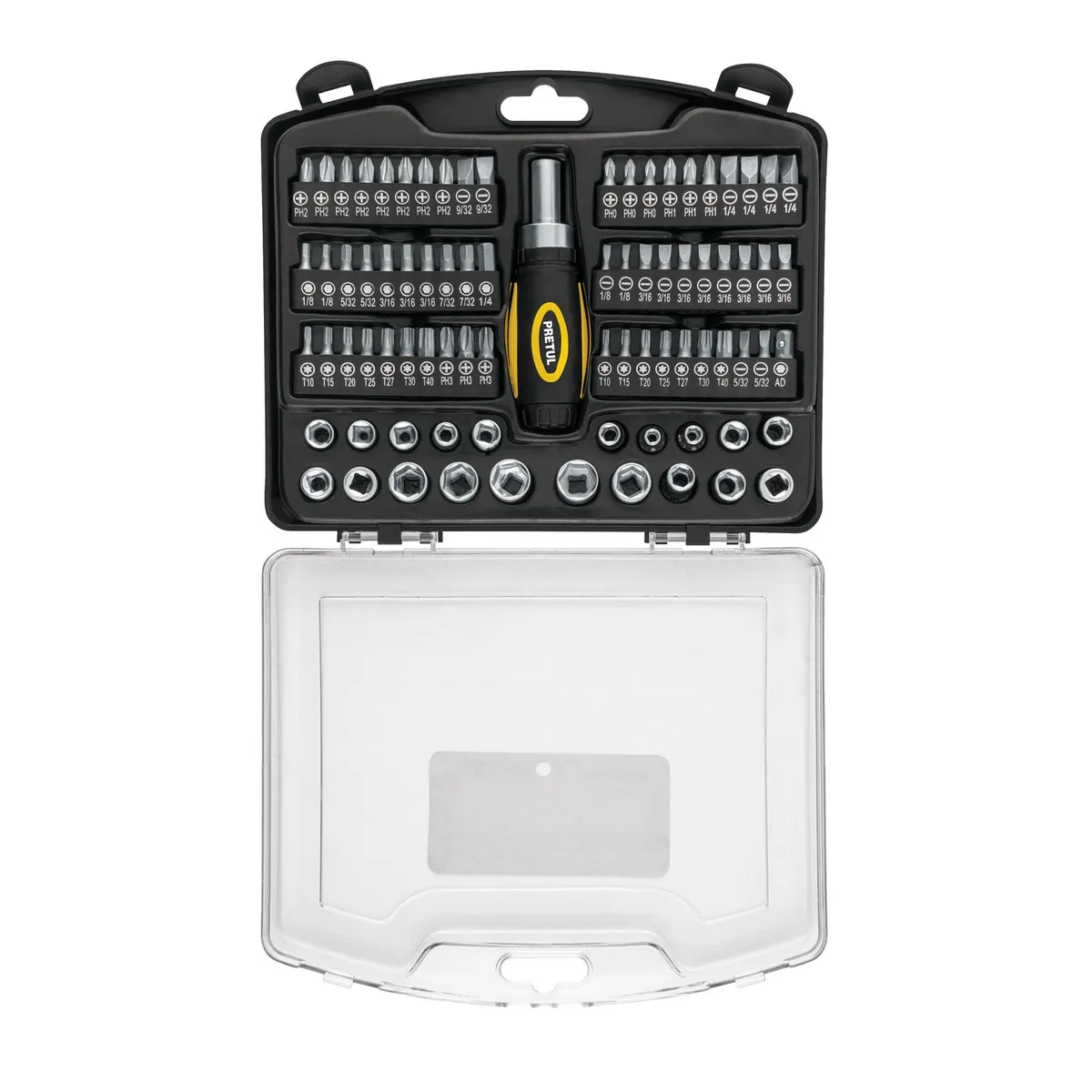 PRETUL - Juego de herramientas dados y puntas 81 piezas Pretul