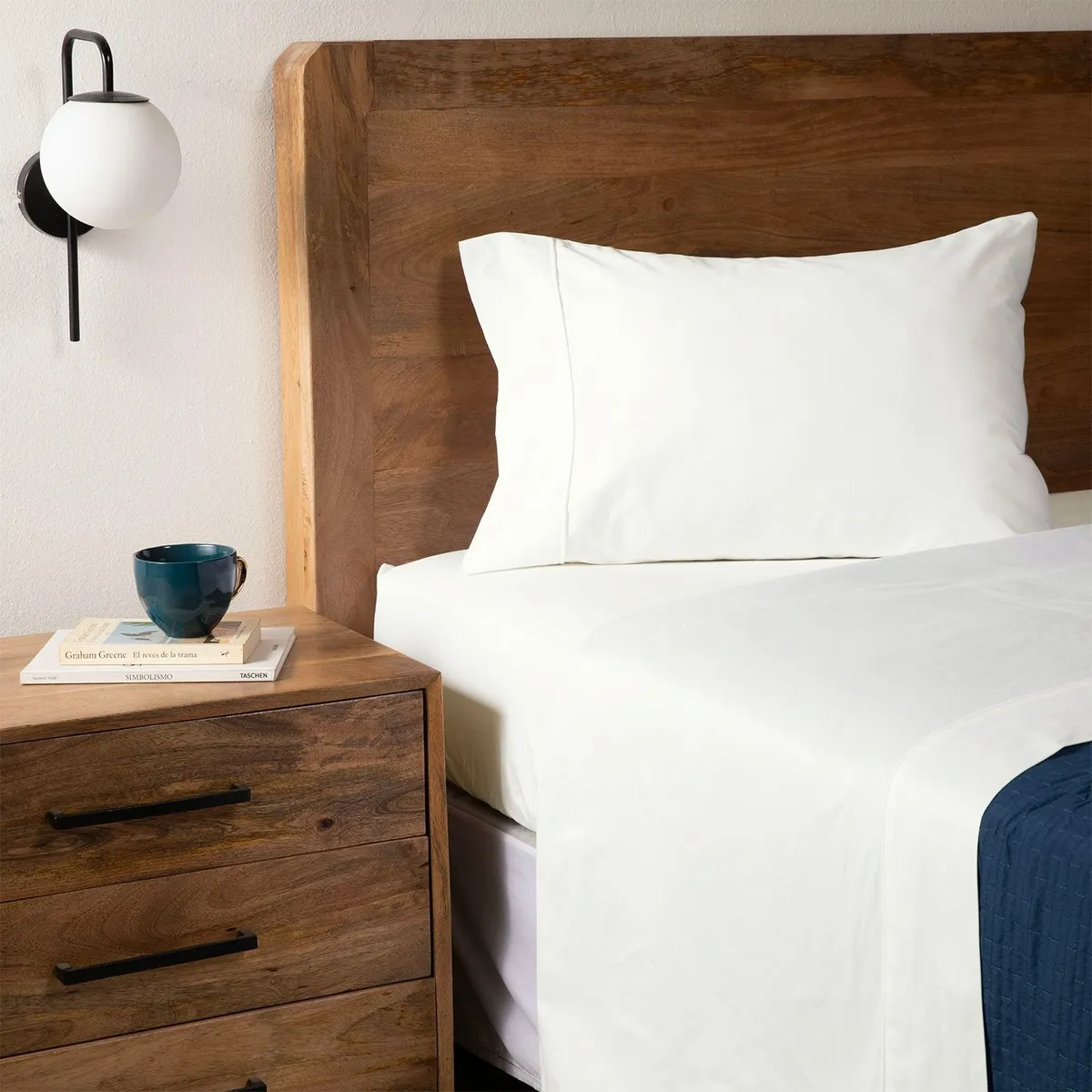 BASEMENT HOME - Juego de Sábanas Lisas 100% Algodón 300 Hilos