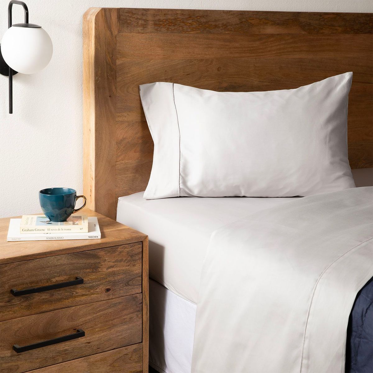 BASEMENT HOME - Juego de Sábanas Lisas 100% Algodón 300 Hilos