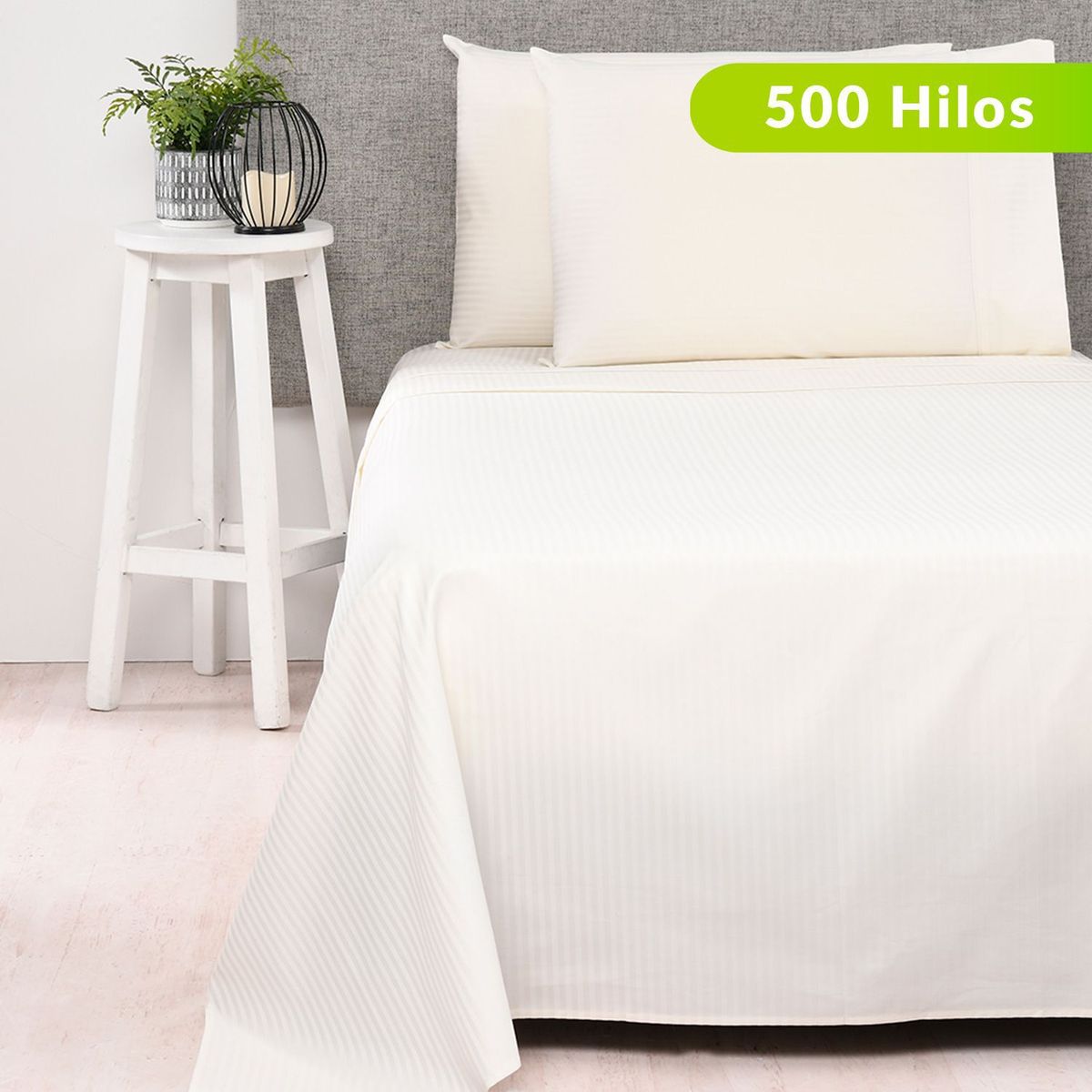 BASEMENT HOME - Juego de Sábanas 100% Algodón 500 Hilos