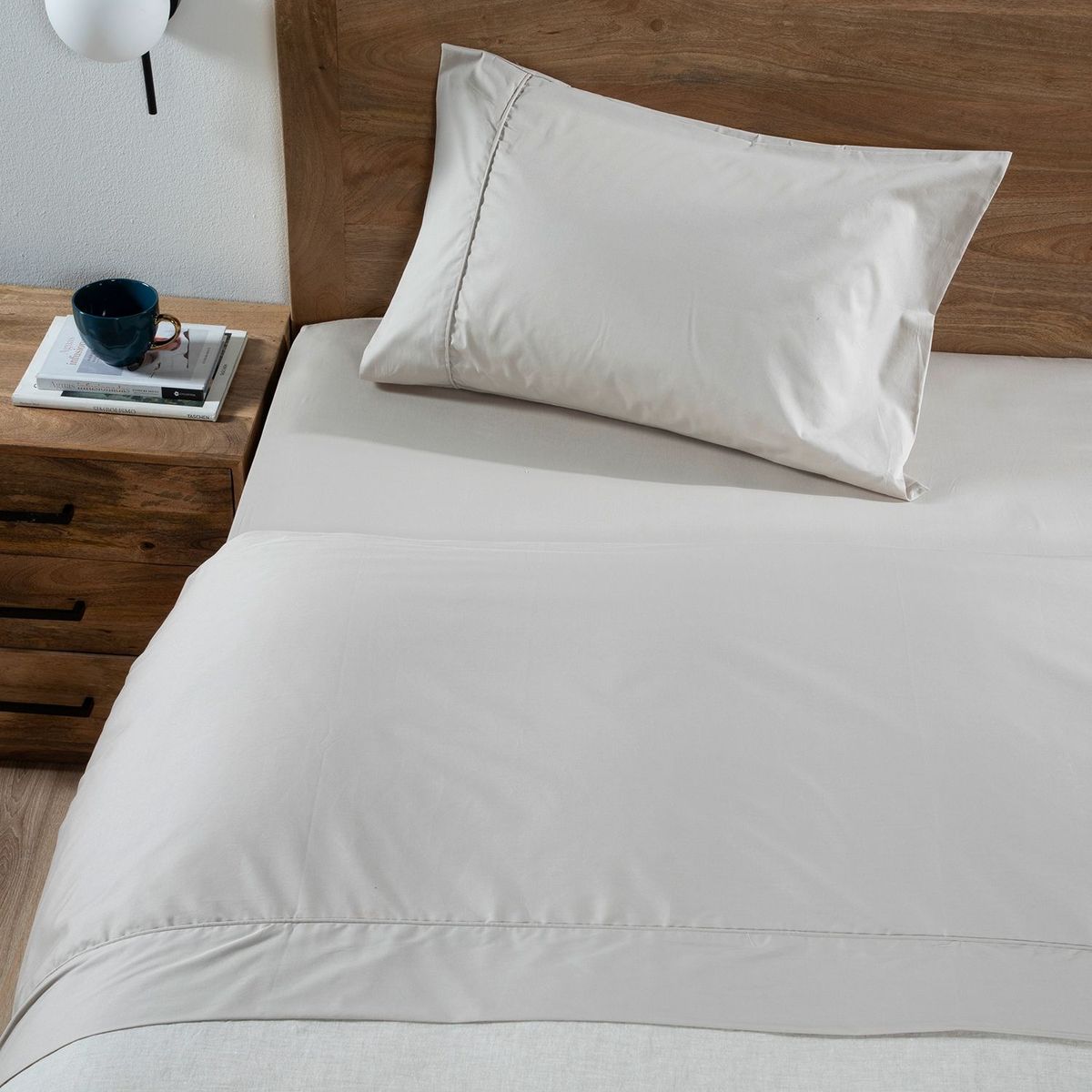 BASEMENT HOME - Juego de Sábanas Lisas 100% Algodón 300 Hilos
