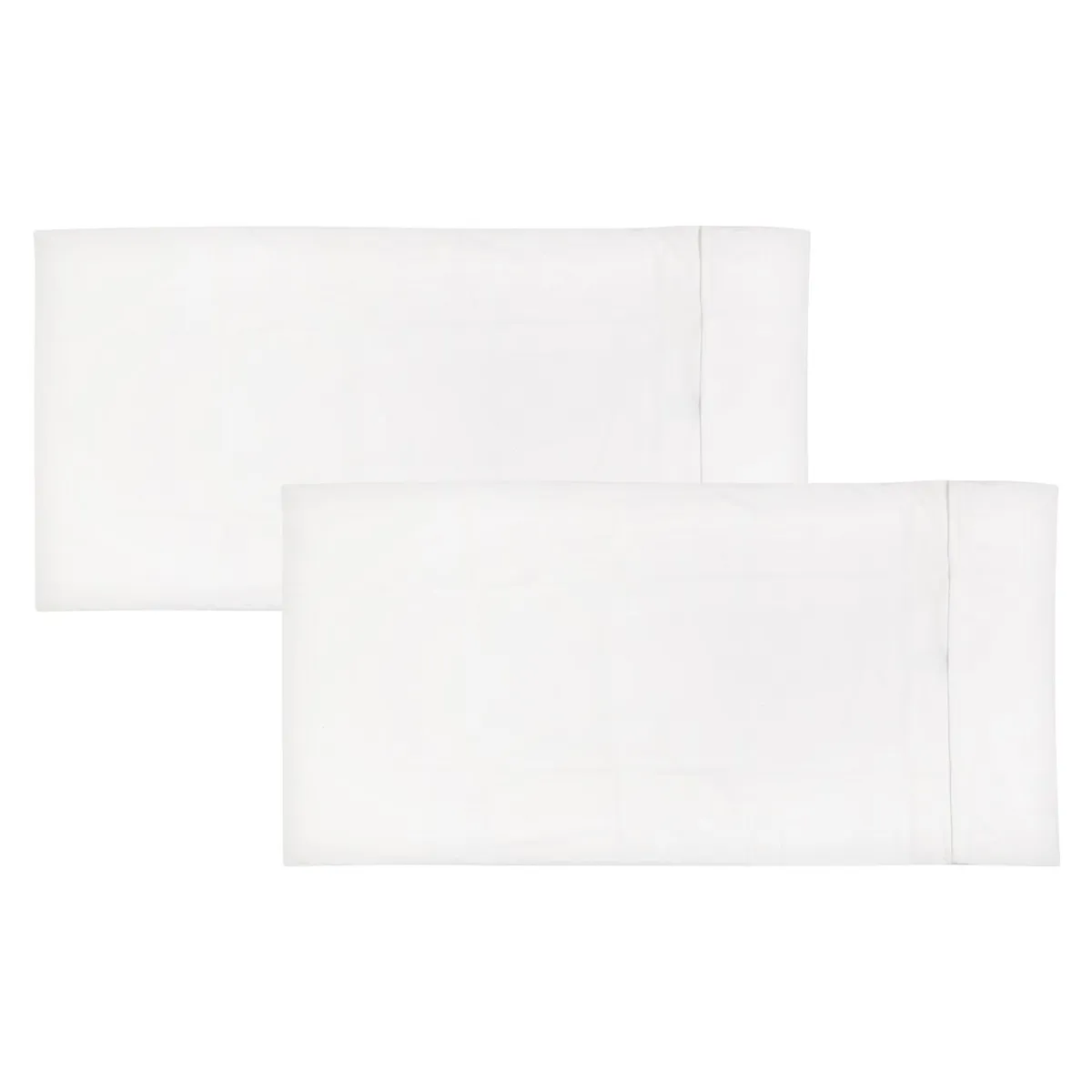 BASEMENT HOME - Set x2 Fundas de Almohada Lisas 100% Algodón 180 Hilos.