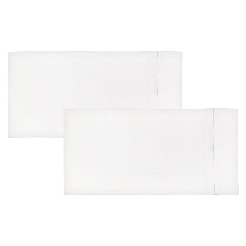 BASEMENT HOME - Set X2 Fundas De Almohada Lisas 100% Algodón 180 Hilos.