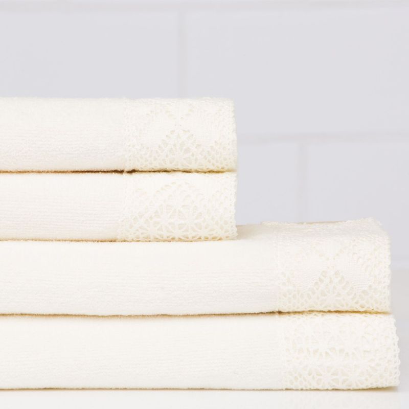 ROBERTA ALLEN - Set x2 Toallas 400 g Encaje Rosa