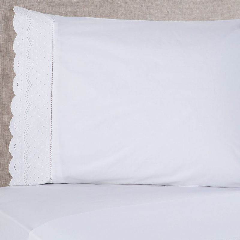 ROBERTA ALLEN - Juego de Sábanas Bordadas Broderie Premium 180 Hilos