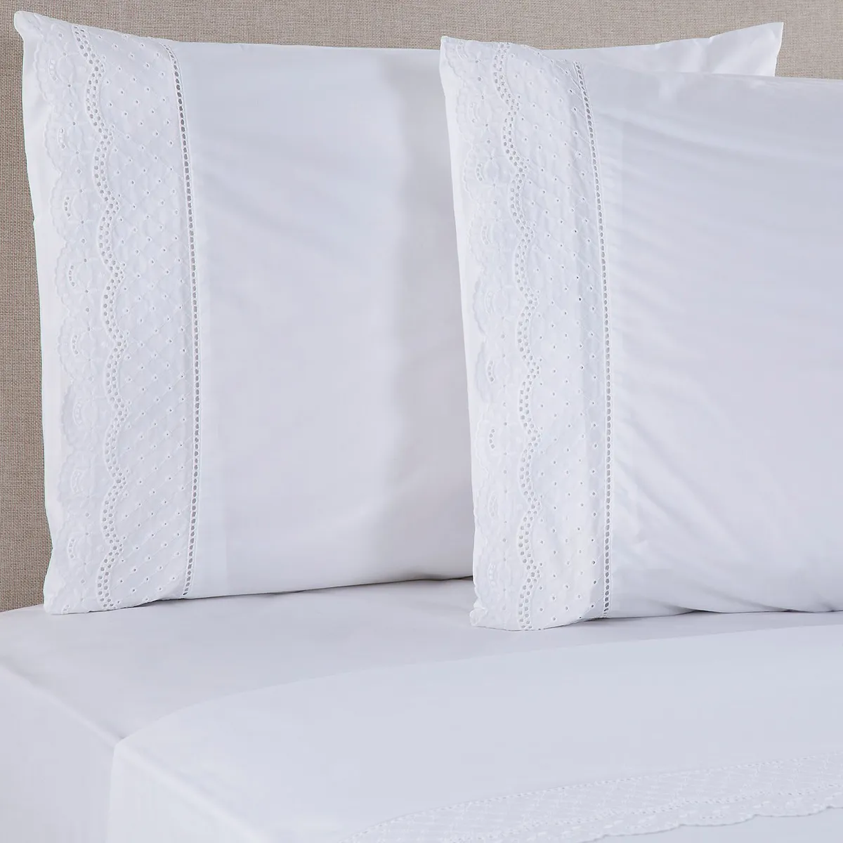 ROBERTA ALLEN - Juego de Sábanas Bordadas Broderie Premium 180 Hilos