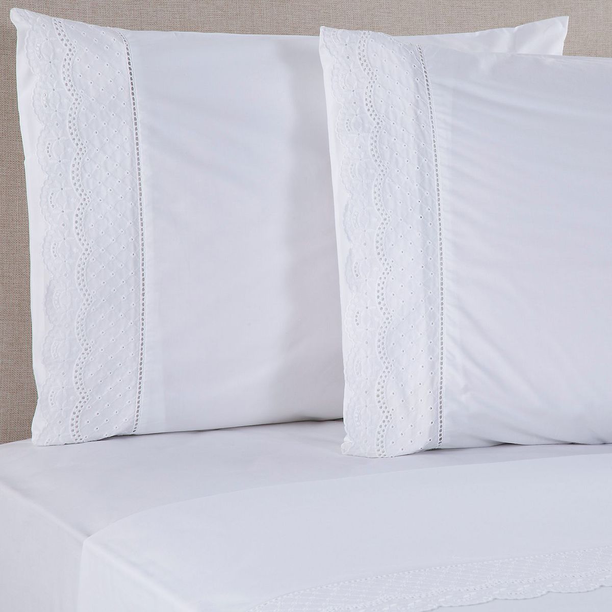 ROBERTA ALLEN - Juego de Sábanas Bordadas Broderie Premium 180 Hilos