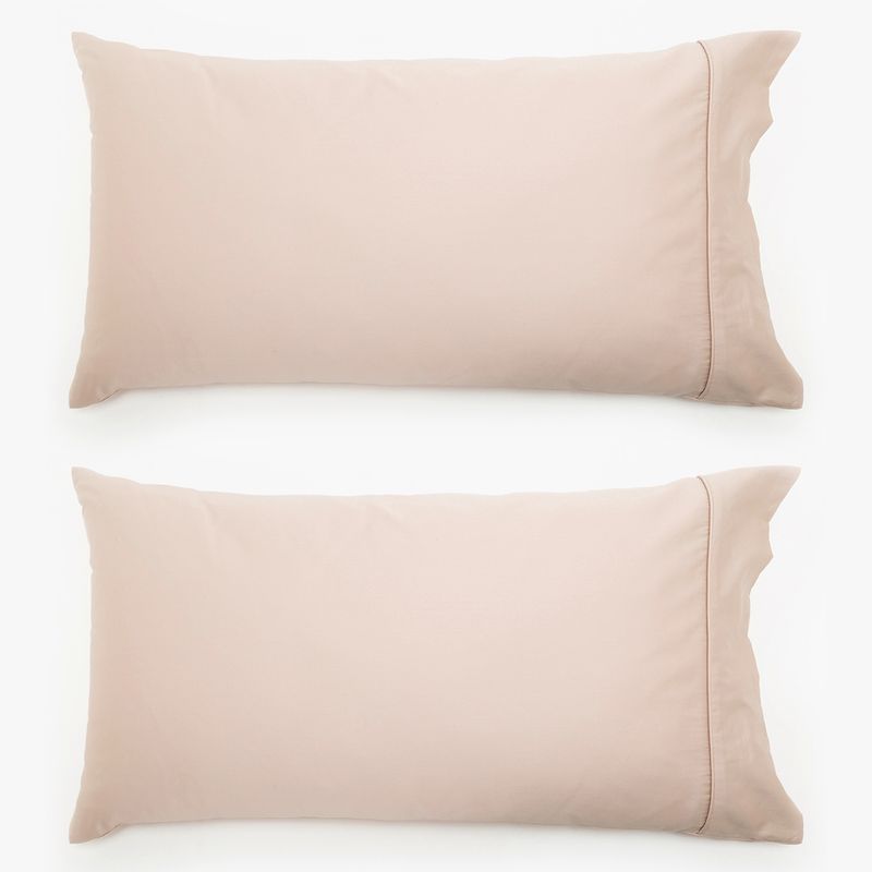 BASEMENT HOME - Set X2 Fundas De Almohada Lisas 100% Algodón 300 Hilos