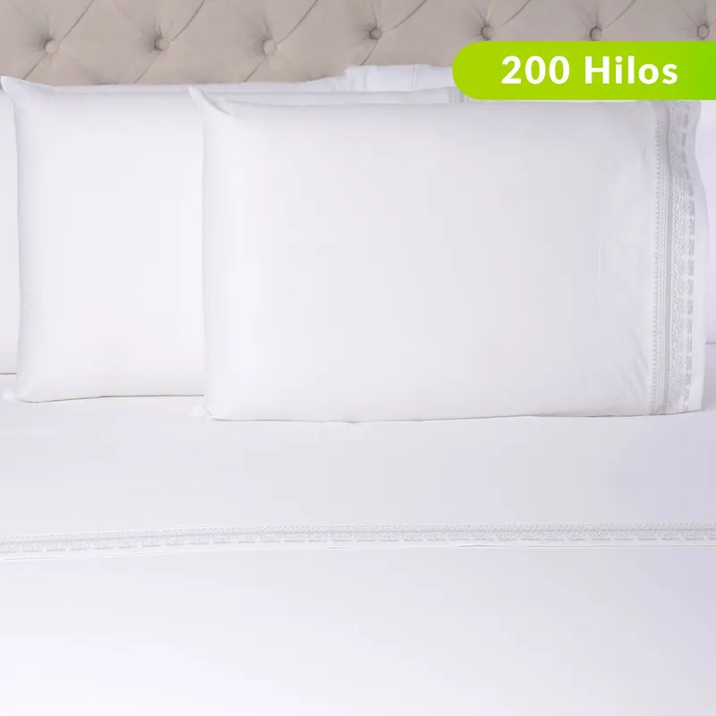 ROBERTA ALLEN - Juego de Sábanas Bordadas 100% Algodón 200 Hilos