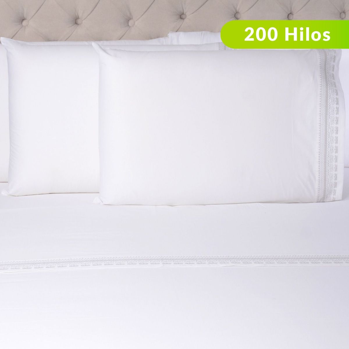 ROBERTA ALLEN - Juego de Sábanas Bordadas 100% Algodón 200 Hilos