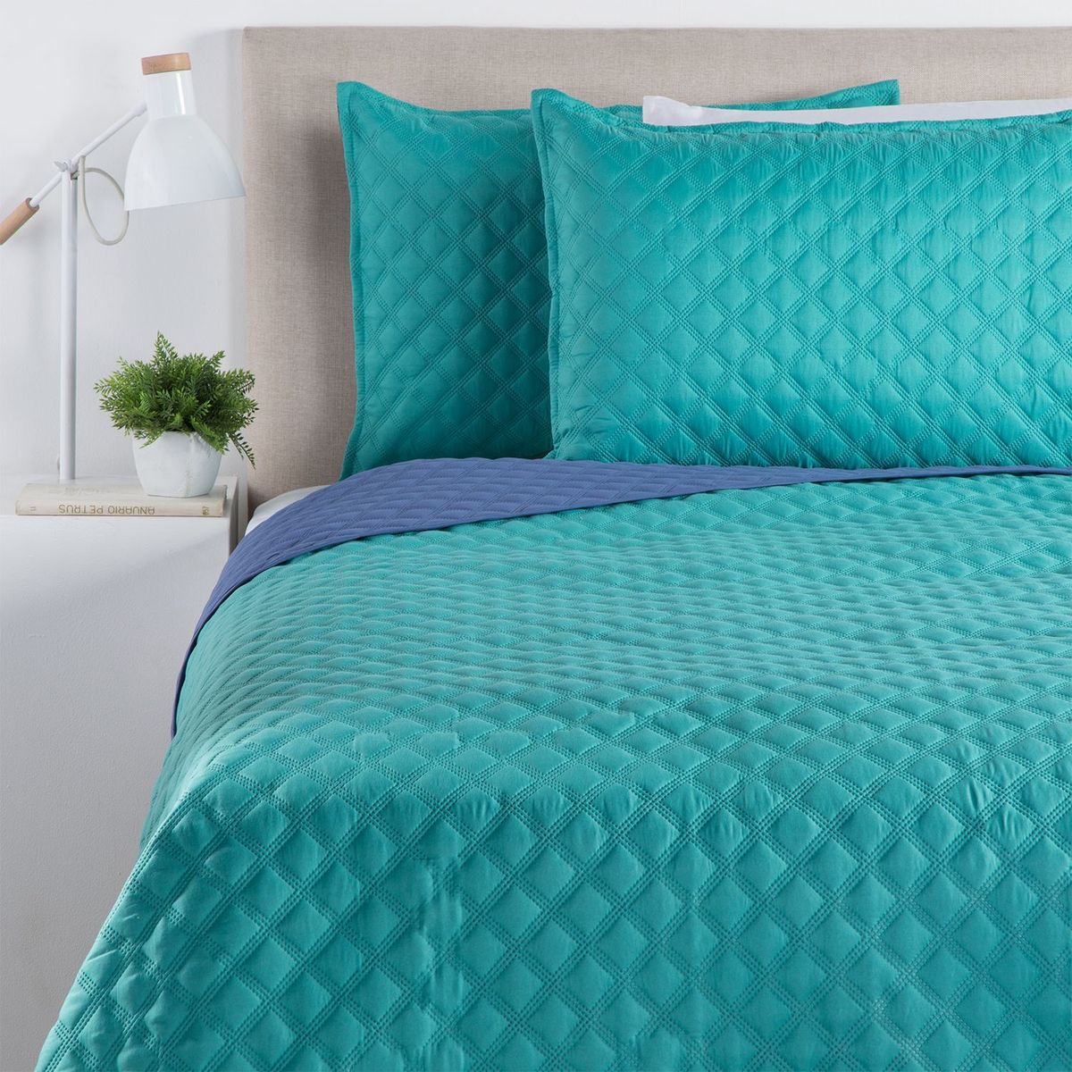 MICA - Cubrecama Reversible Turquesa