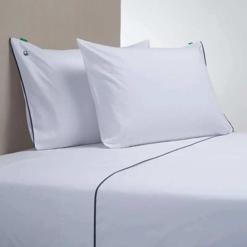 BENETTON - Juego de Sábanas Lisas 100% Algodón 200 Hilos Benetton