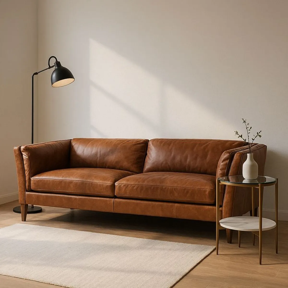 BASEMENT HOME - Sofá Borg 3 Cuerpos de Cuero