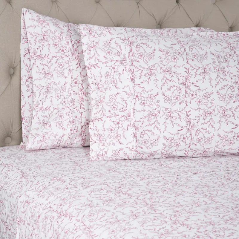 ROBERTA ALLEN - Juego de Sábanas Estampadas Floral 100% Algodón 200 Hilos