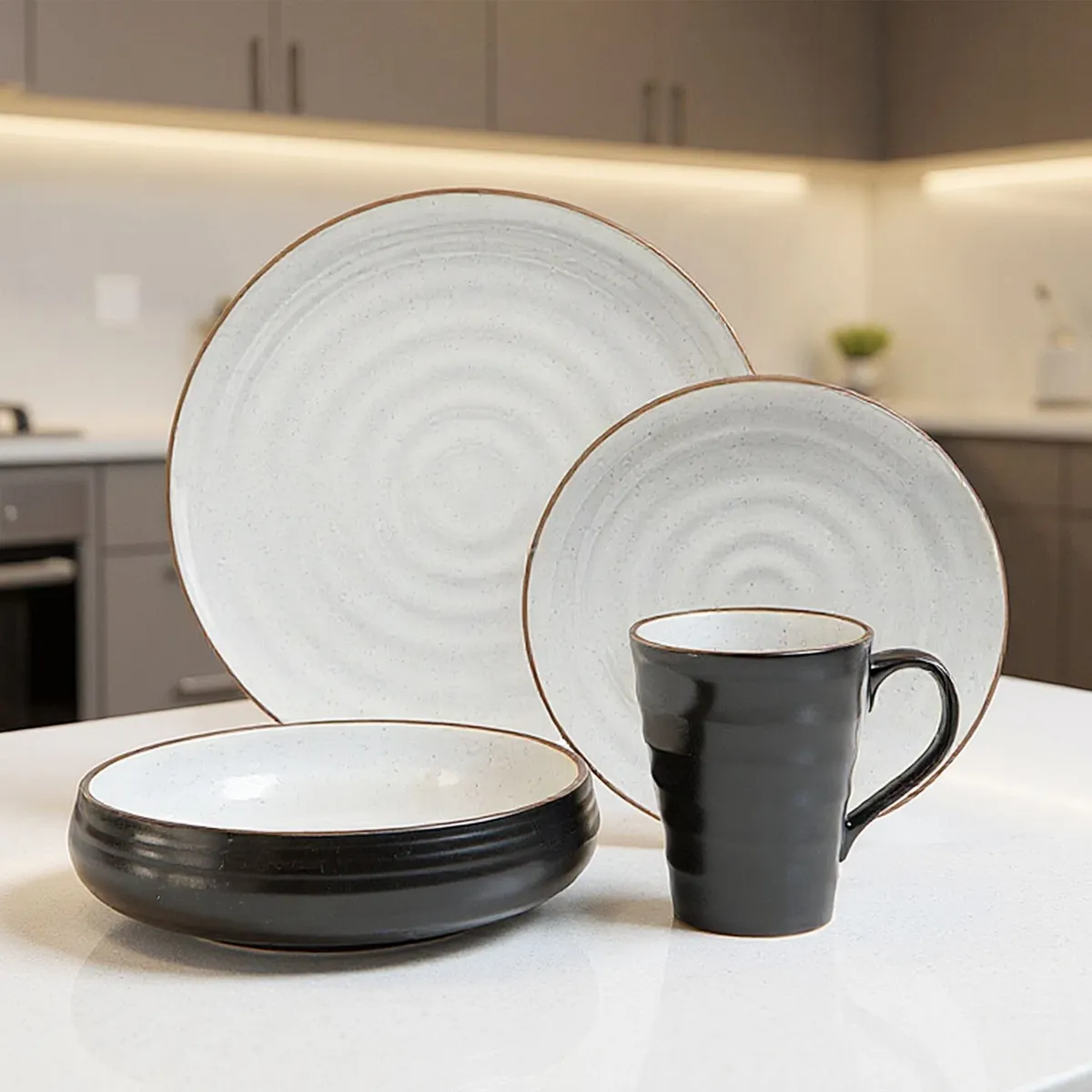 BASEMENT HOME - Juego de Vajilla Cerámica 24 Piezas Candela