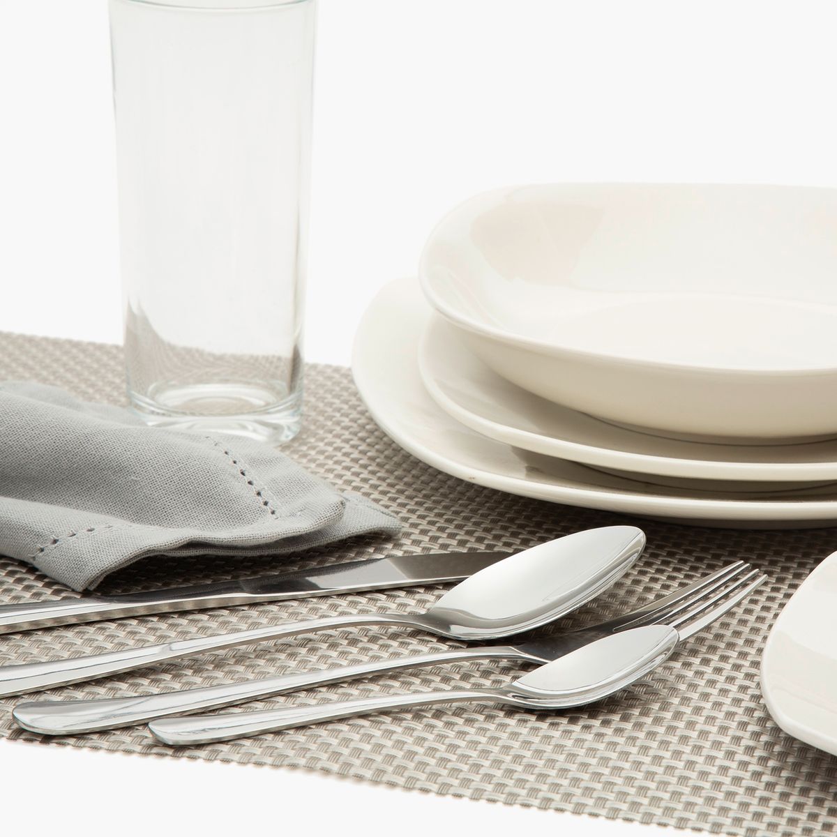 MICA - Juego de Vajilla Combo Blanco Porcelana 44 Piezas