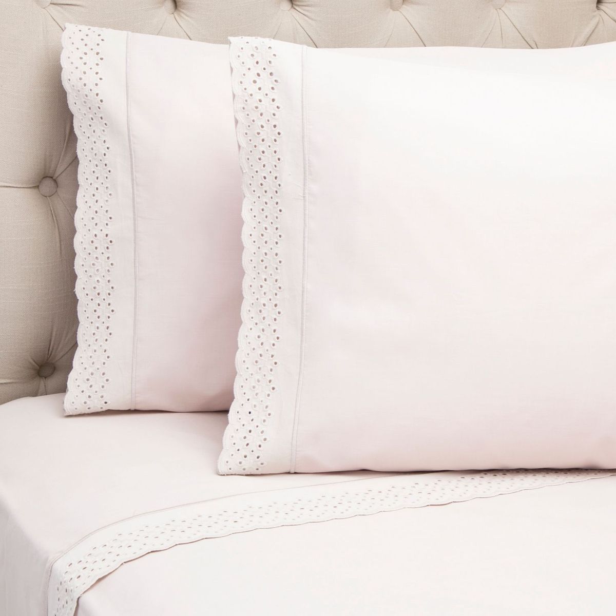 ROBERTA ALLEN - Juego de Sábanas Bordadas Broderie 180 Hilos