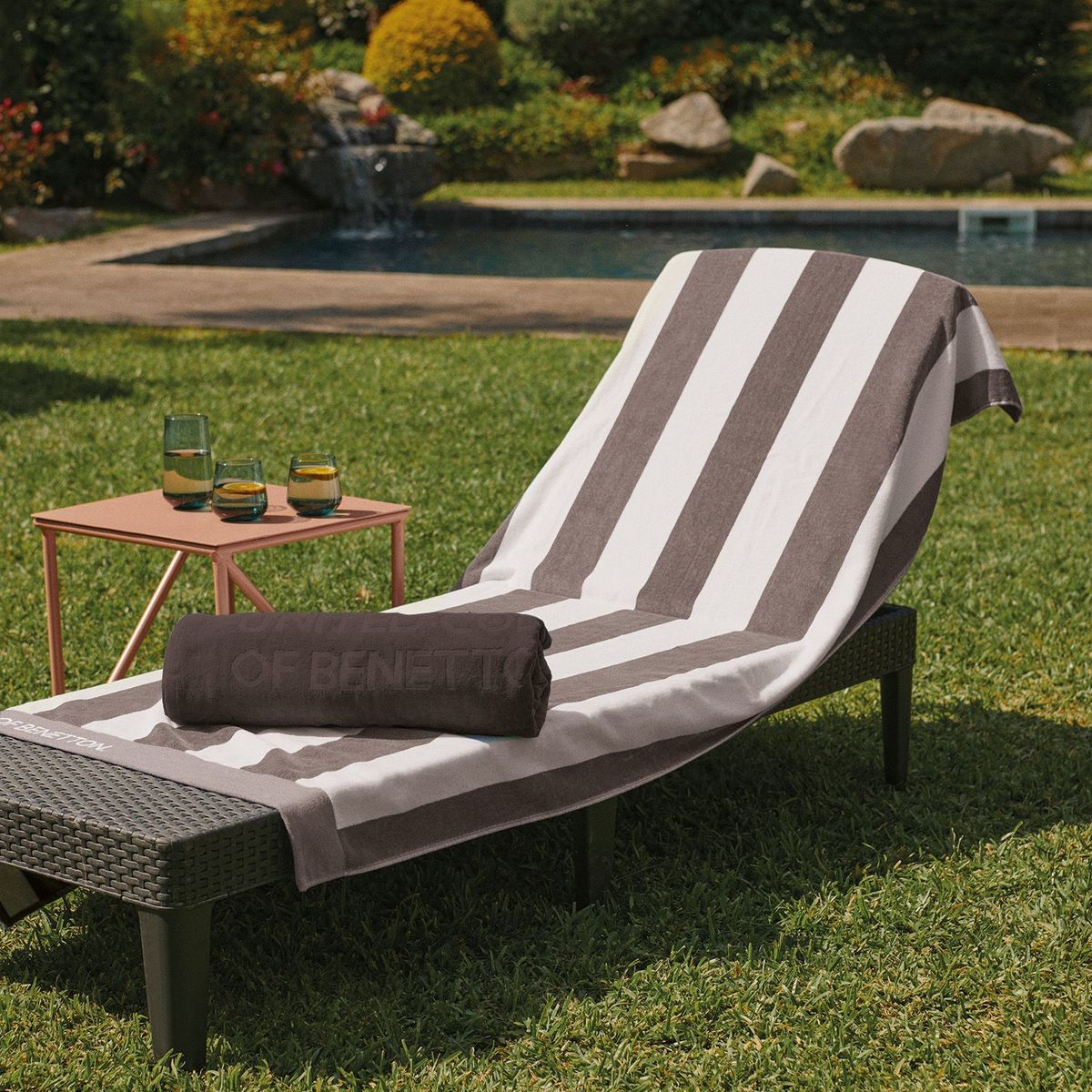 BENETTON - Toalla de Playa Stripes 100% Algodón 100x180cm