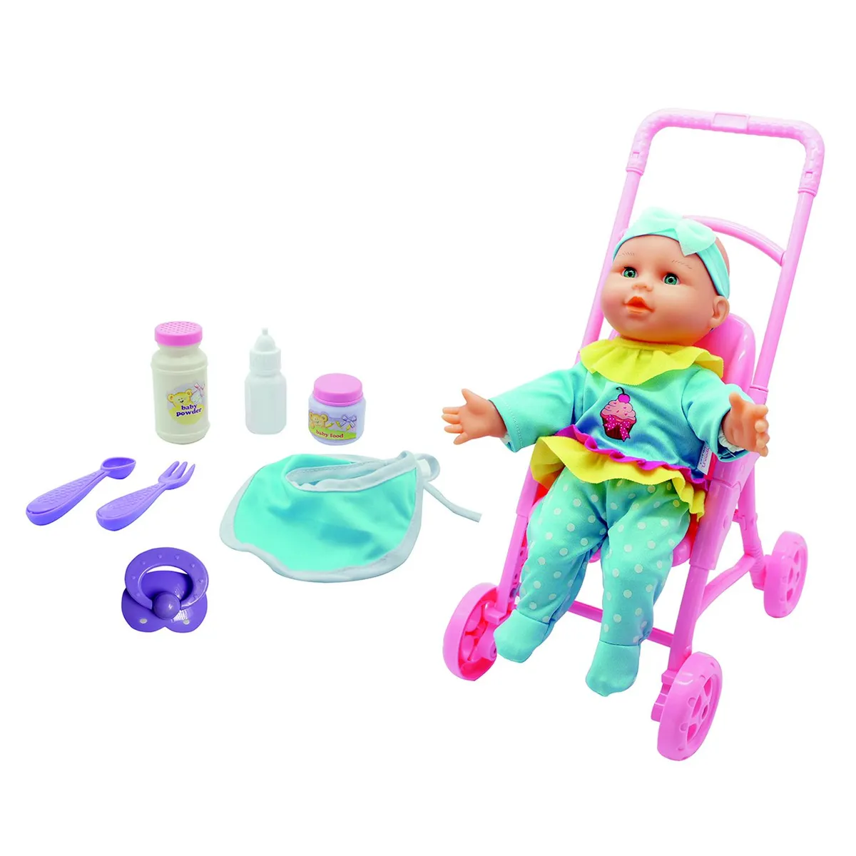 UNEEDA - Muñeca Con Coche Bastón Y Accesorios Uneeda