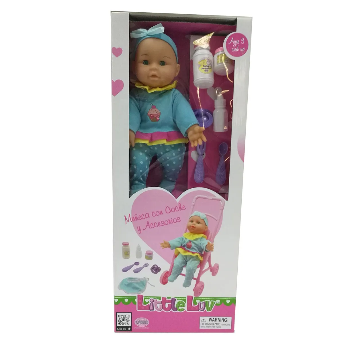 UNEEDA - Muñeca Con Coche Bastón Y Accesorios Uneeda