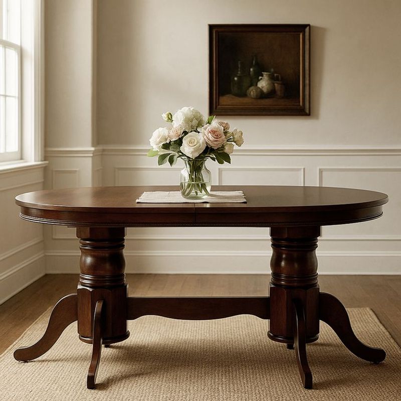 ROBERTA ALLEN - Mesa de Comedor Ovalada Valerie Extensible de 6 a 8 Puestos