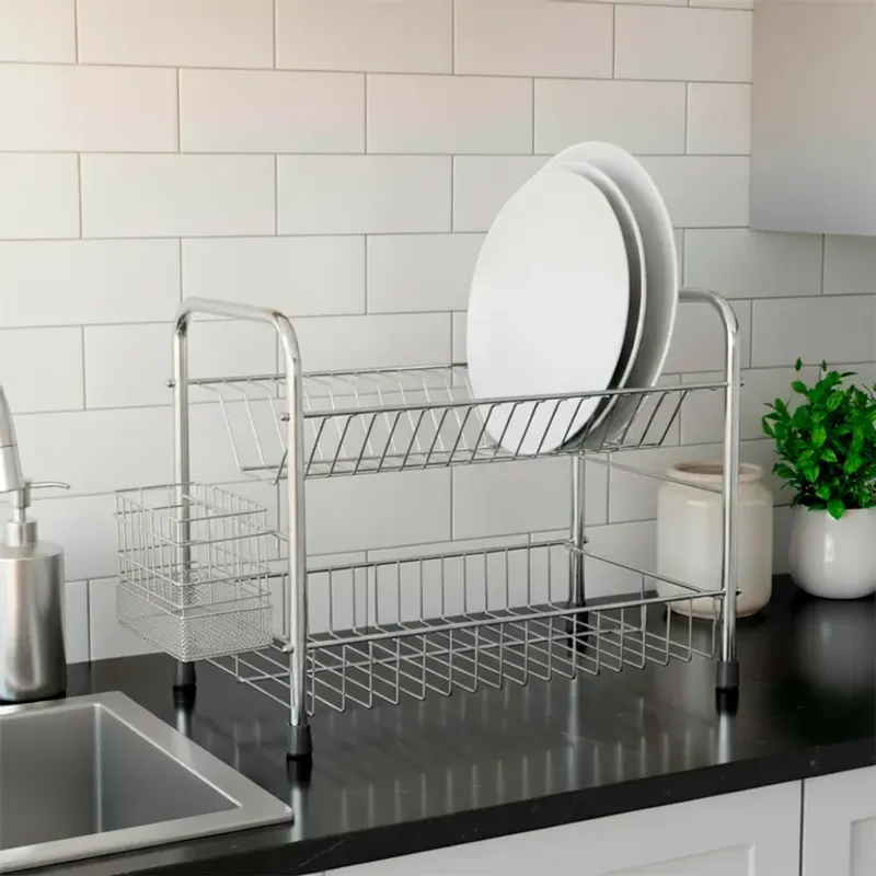 MICA - Escurridor Acero Inoxidable de 2 Pisos