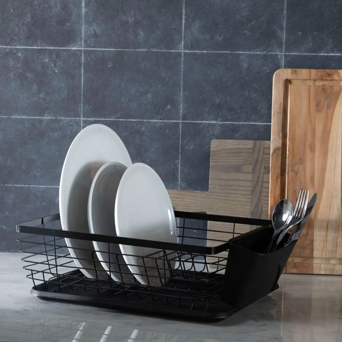 MICA - Escurridor Canasta Negro 36x31x14 cm