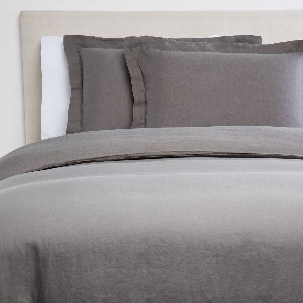 BASEMENT HOME - Funda Plumón Lisa Gris 100% Lino