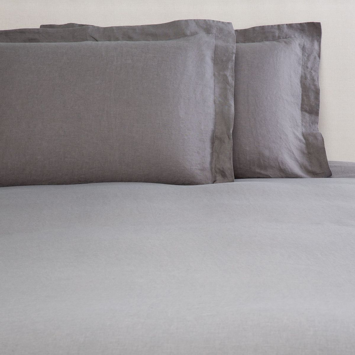 BASEMENT HOME - Funda Plumón Lisa Gris 100% Lino
