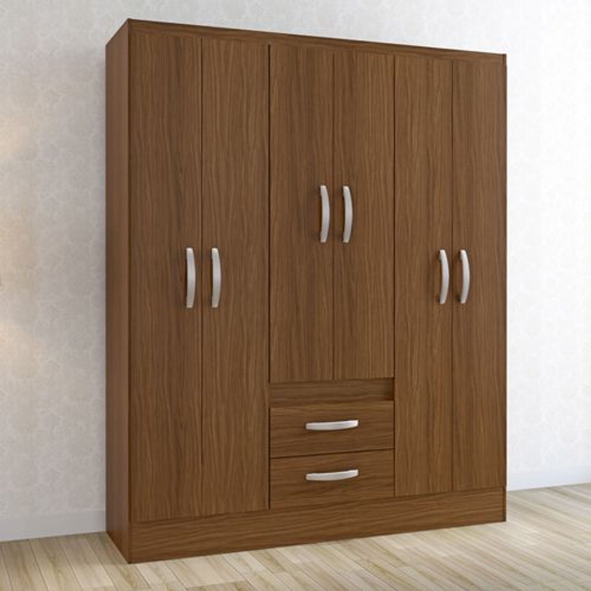 MICA - Ropero Canela 6 Puertas 2 Cajones