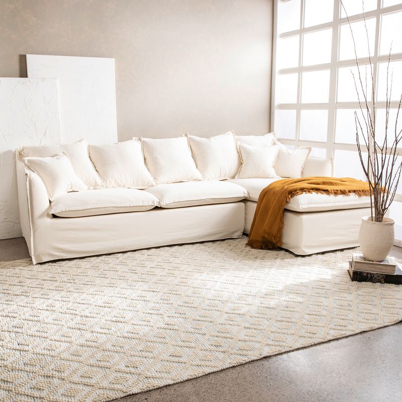 BASEMENT HOME - Seccional Atlanta 4 Cuerpos Derecho con Cojines de Plumas