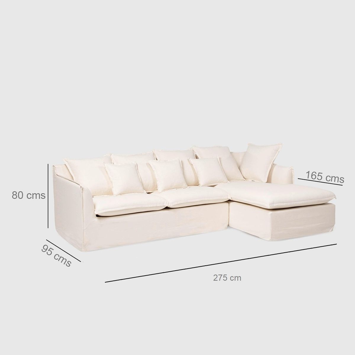 BASEMENT HOME - Seccional Atlanta 4 Cuerpos Derecho con Cojines de Plumas