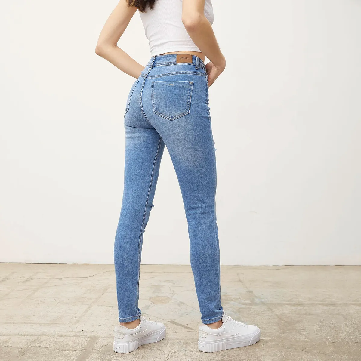 SYBILLA - Jean Slouchy Tiro Alto Mujer Sybilla