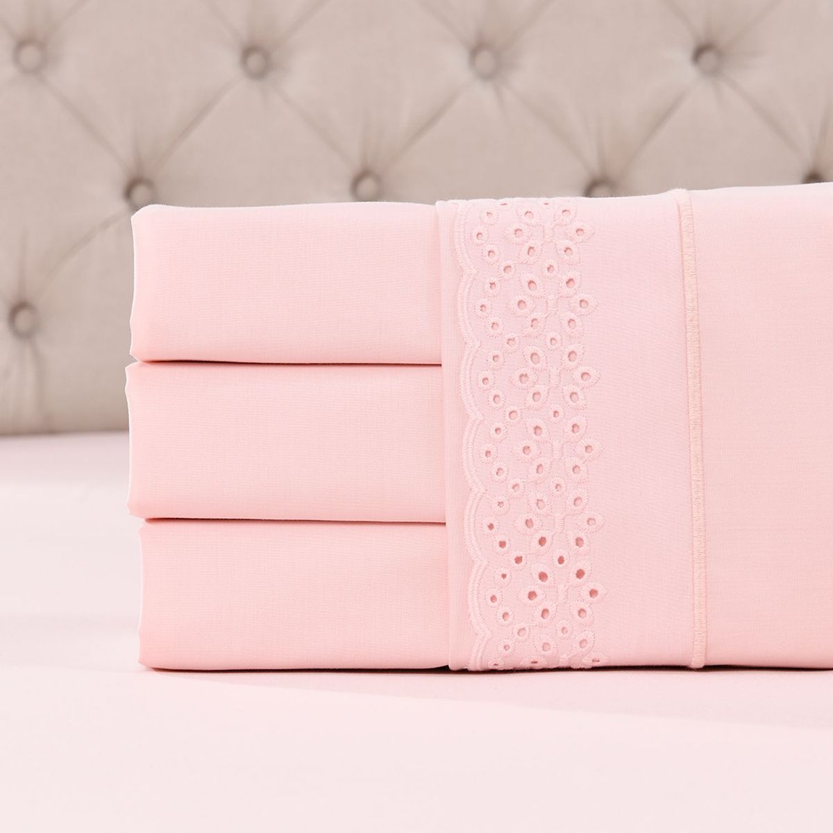 ROBERTA ALLEN - Juego de Sábanas Bordadas Broderie 180 Hilos