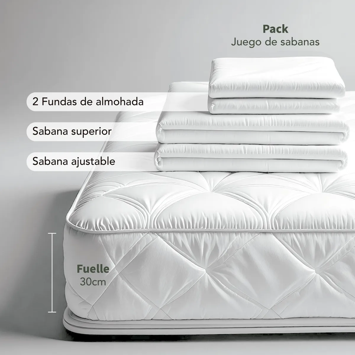 MICA - Juego de Sábanas Lisas 100% Algodón 180 Hilos Mica