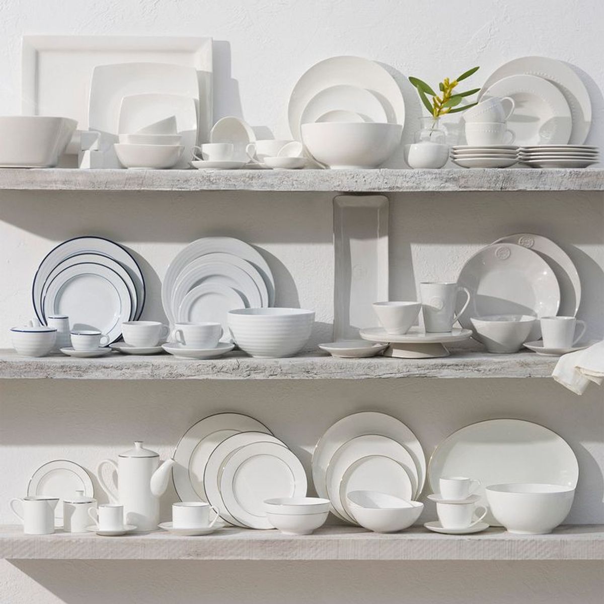 SPAL - Plato Postre Porcelana Roulette White 21 cm