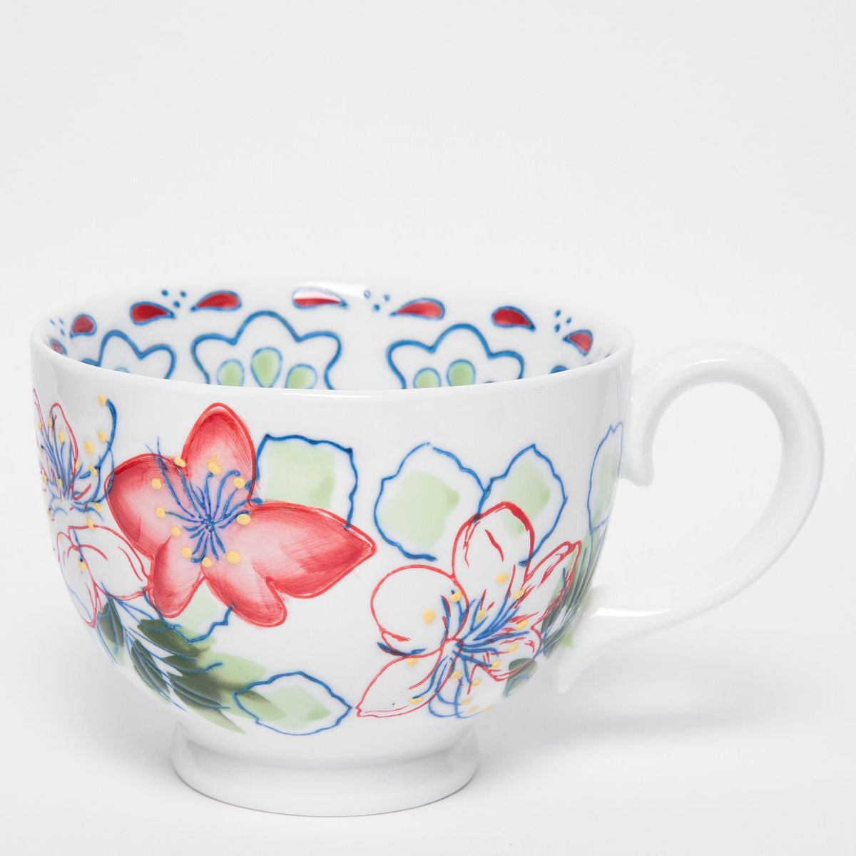 ROBERTA ALLEN - Taza Cerámica 15 cm Flori Blanco