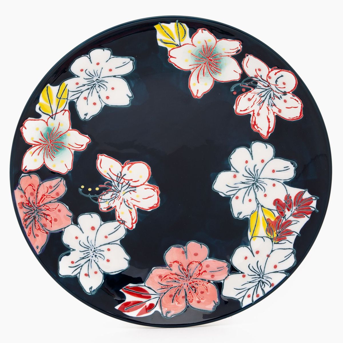 ROBERTA ALLEN - Plato de Ensalada Cerámica 21 cm Flori Azul