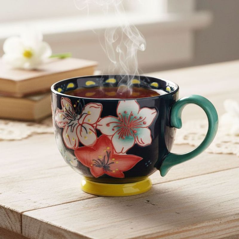 ROBERTA ALLEN - Taza Cerámica 15 cm Flori Azul