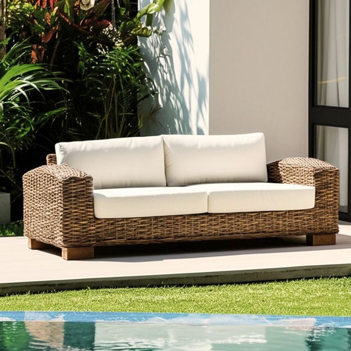 BASEMENT HOME - Sofá De Terraza Kretes 3 Cuerpos