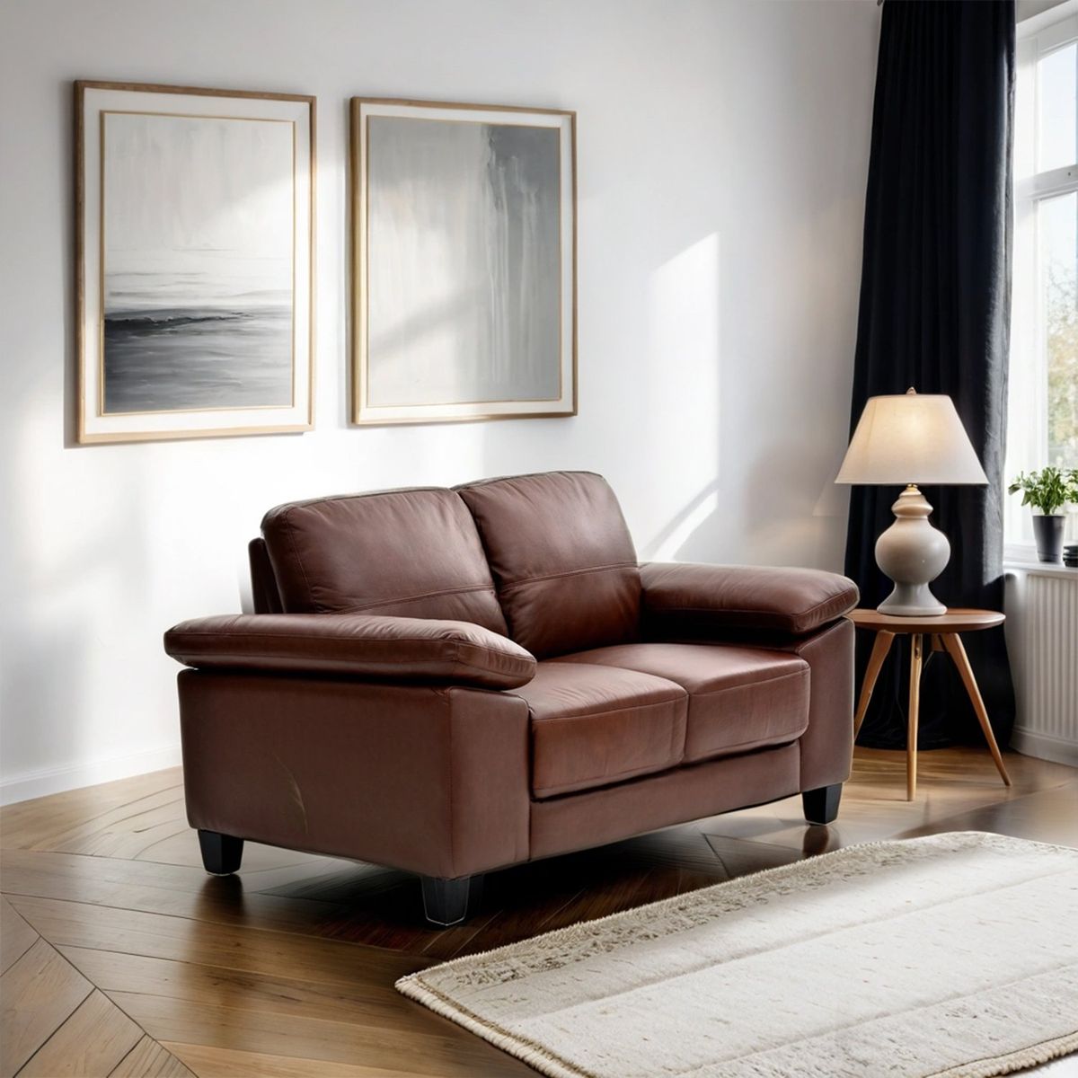 BASEMENT HOME - Sofá New Miller 2 Cuerpos Cuero Combinado