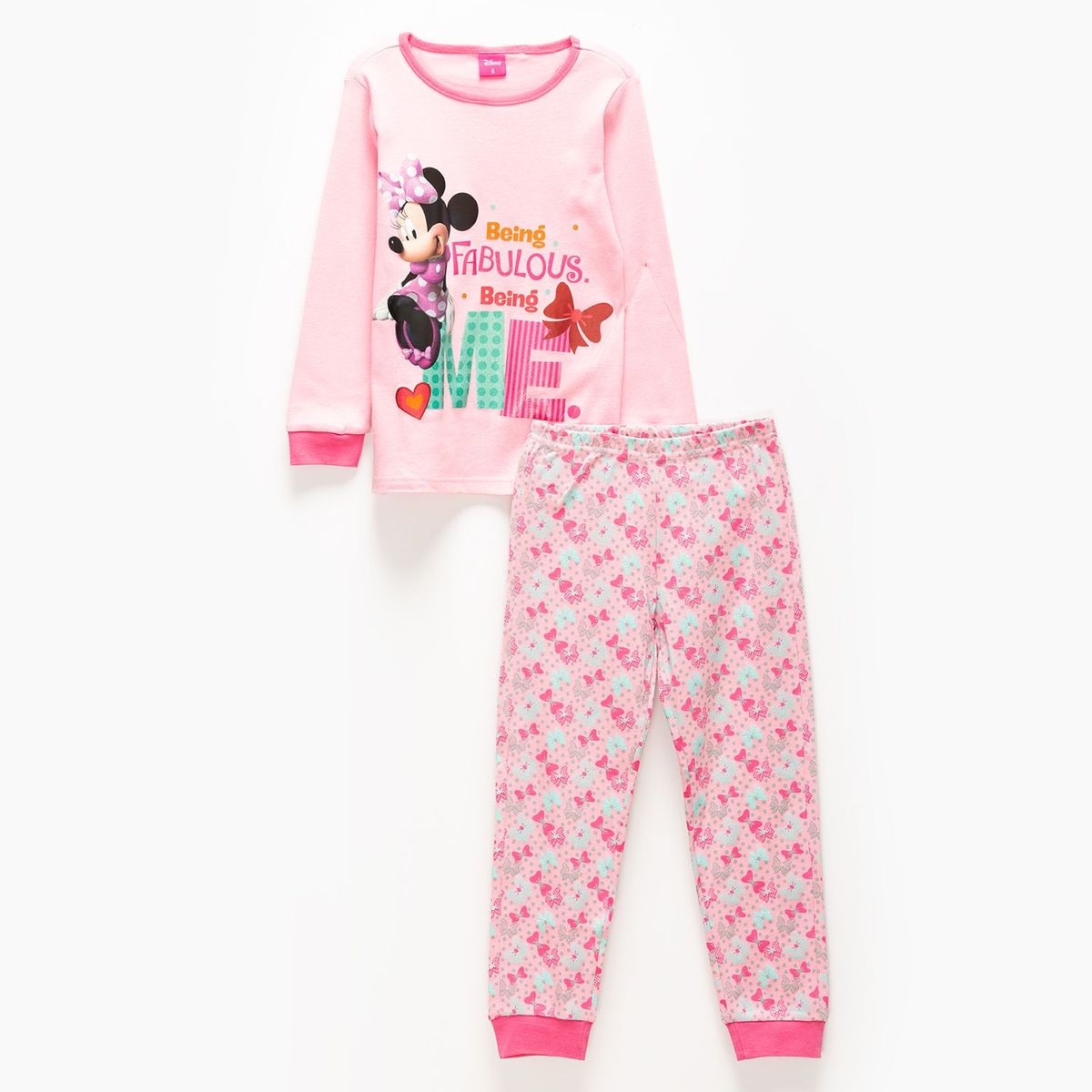 MINNIE - Pijama Manga Larga y Pantalón Baby Pink