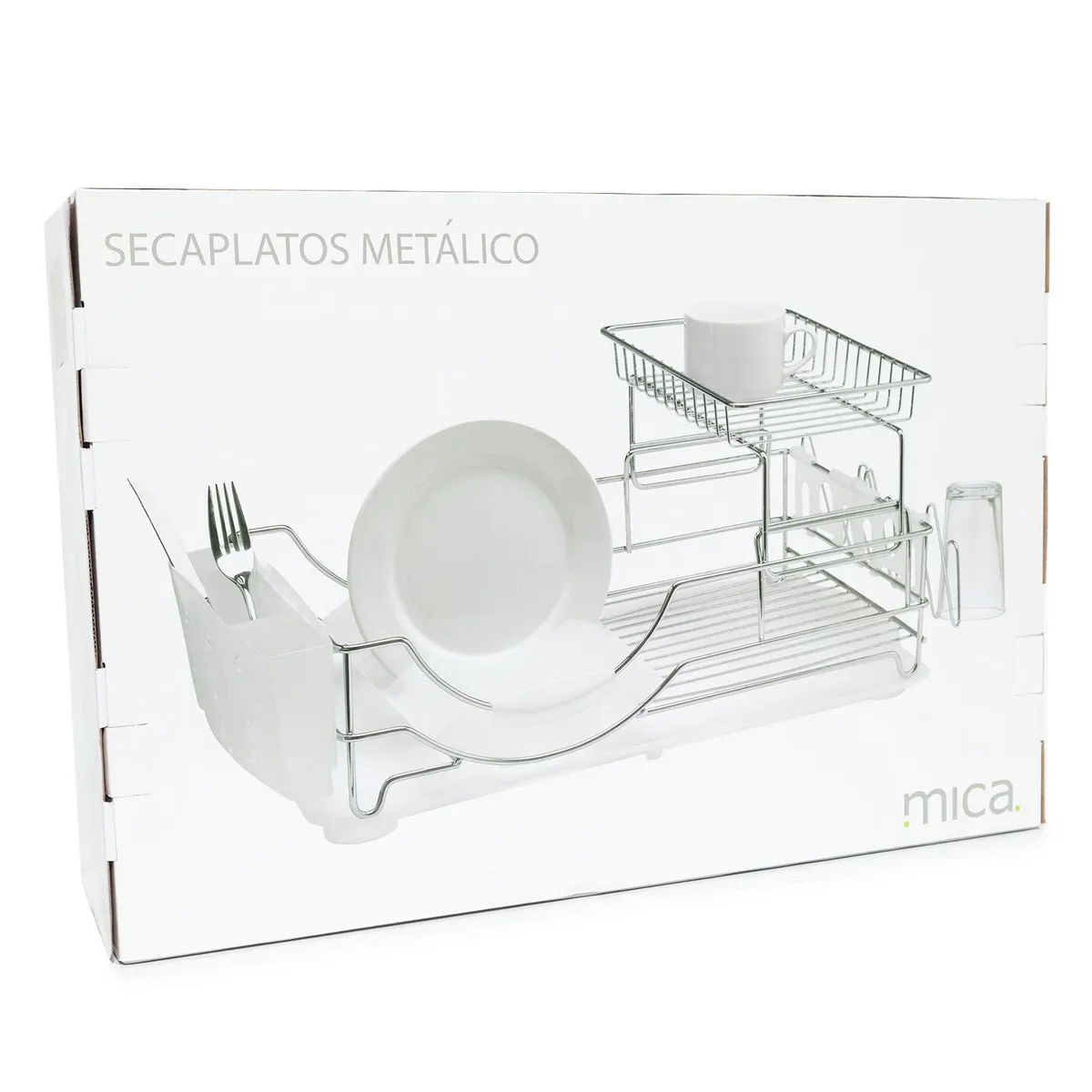 MICA - Escurridor de Acero Inoxidable 58x35x26 cm