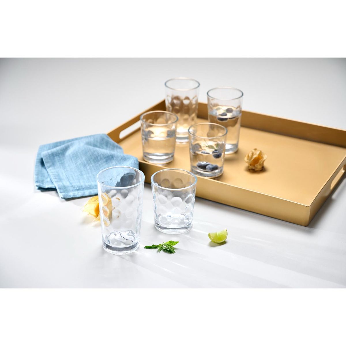 MICA - Vasos Altos y Bajos de Vidrio Set x 12