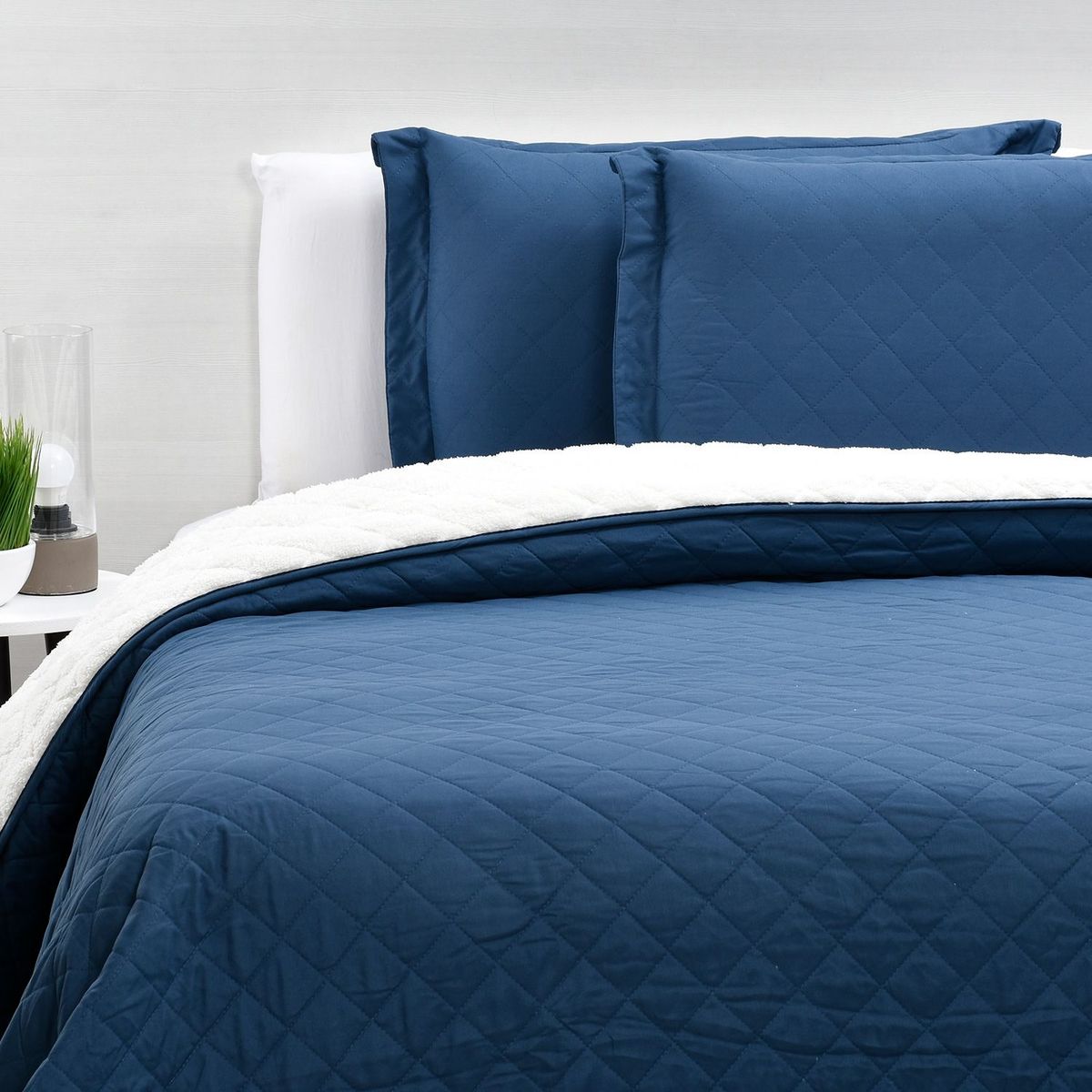 MICA - Cubrecama con Sherpa Azul