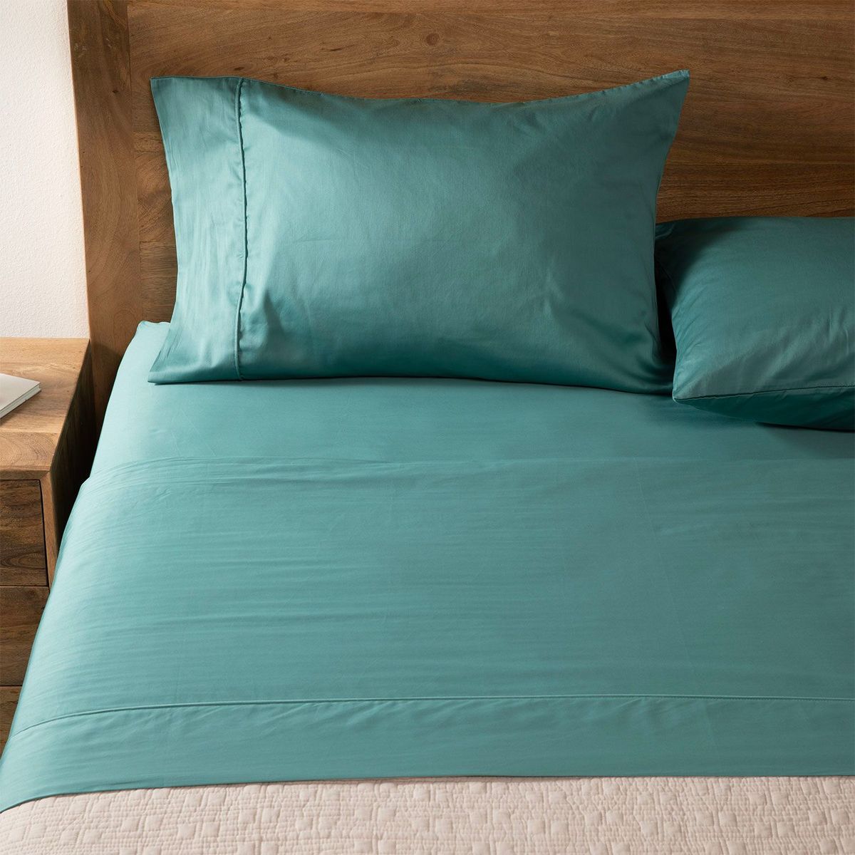 BASEMENT HOME - Juego de Sábanas Lisas 100% Algodón 300 Hilos