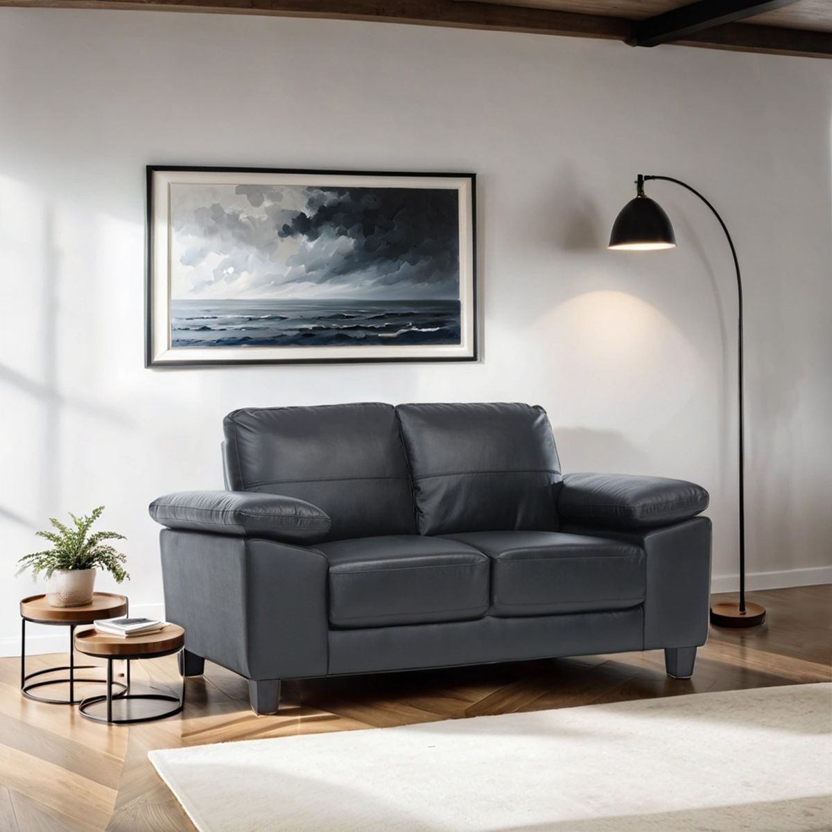 BASEMENT HOME - Sofá New Miller 2 Cuerpos Cuero Combinado